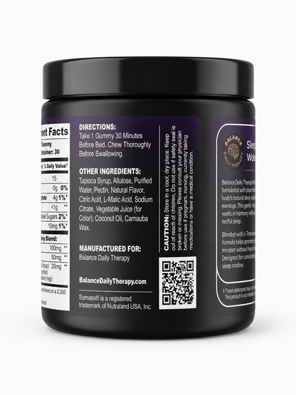 Balance Daily Therapy Sleep Gummies Plant-Based Melatonin + L-Theanine + L-Tryptophan
